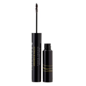 arches & halos microfiber tinted brow mousse - dark brown - soft, natural definer mousse to shape, sculpt and control eyebrows - silky, non-crunchy, fast-setting texture - vegan formula - 0.106 oz