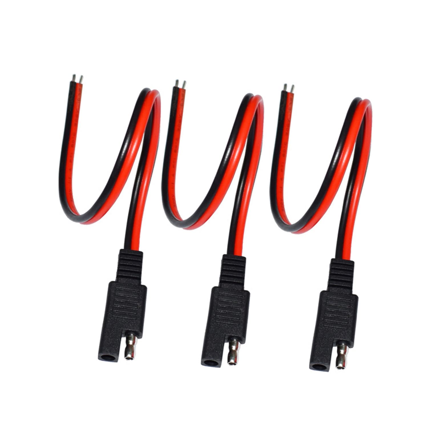 LIXINTIAN 14AWG SAE Connector Extension Cable, (3Pack) SAE Quick Connector Disconnect Plug SAE Automotive Extension Cable, Solar Panel SAE Plug- 30cm/1ft