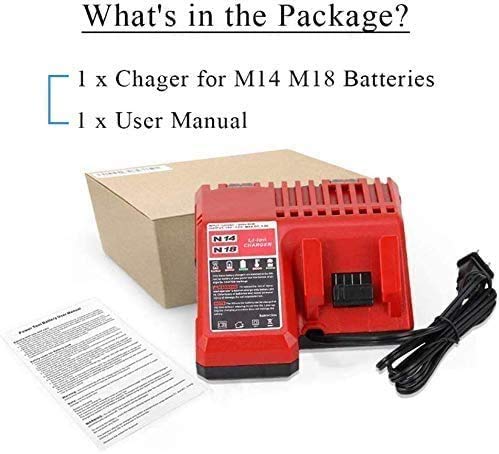 maki Lithium-ion Battery Charger Multi Voltage Charger Replacement for Milwaukee M18 14.4V-18V 48-11-1850 48-11-1840 48-11-1815 48-11-1828