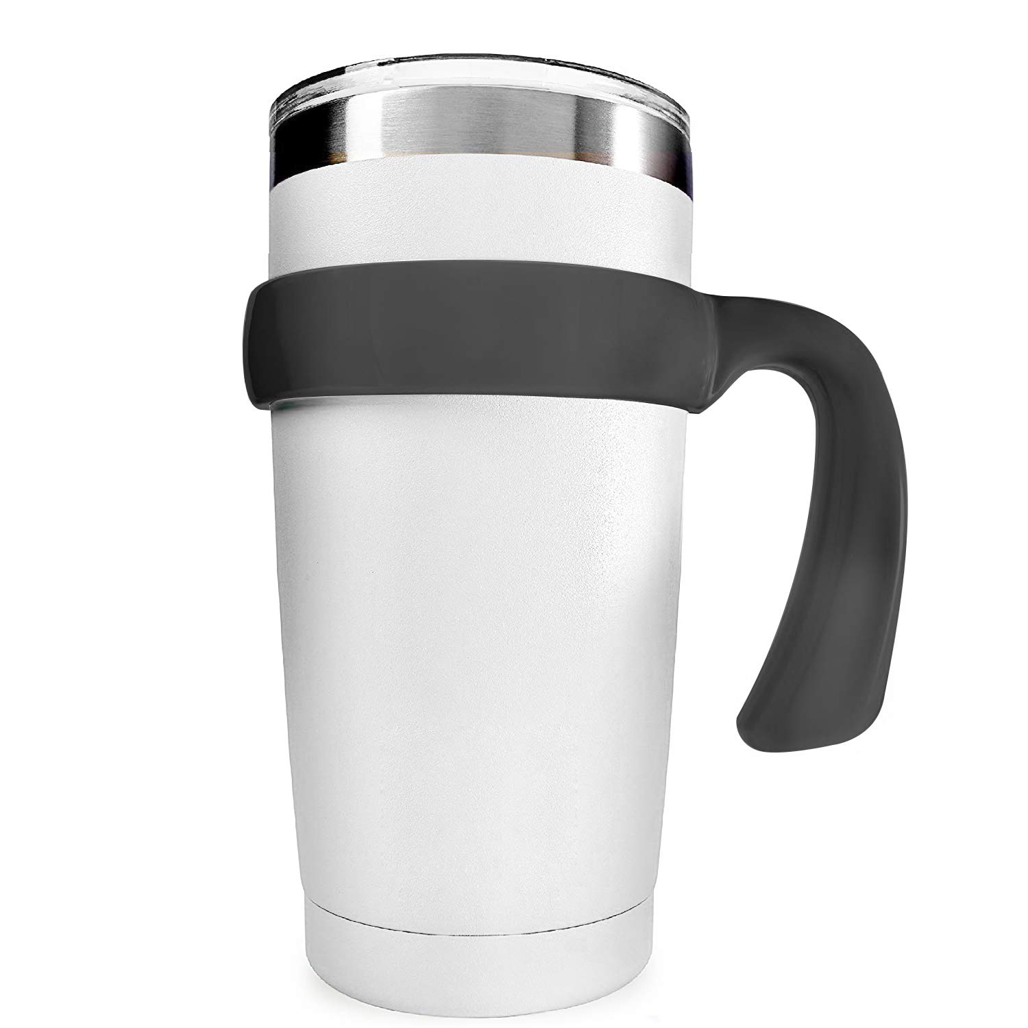 ALIENSX Tumbler Handle for YETI 20oz Rambler Cup, Anti Slip Travel Mug Grip Cup Holder for Stainless Steel Tumblers, Yeti, Ozark Trail, Rtic, Sic and More Tumbler Mugs (Black)