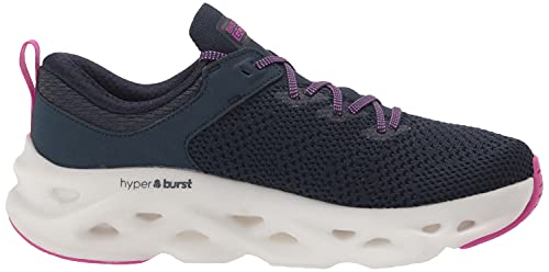 Skechers Women's GO Run Glide Step Hyper-Dash Charge Sneaker, Navy, 9