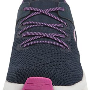 Skechers Women's GO Run Glide Step Hyper-Dash Charge Sneaker, Navy, 9