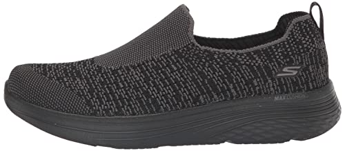 Skechers Women's MAX Cushioning LITE-Knit Slip ON Sneaker, Black/Gray, 6.5