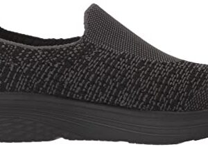 Skechers Women's MAX Cushioning LITE-Knit Slip ON Sneaker, Black/Gray, 6.5