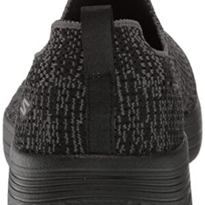 Skechers Women's MAX Cushioning LITE-Knit Slip ON Sneaker, Black/Gray, 6.5