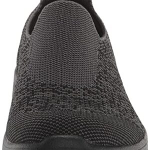 Skechers Women's MAX Cushioning LITE-Knit Slip ON Sneaker, Black/Gray, 6.5