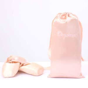 Cuulrite Ballet Pointe Shoes Bag Satin Drawstring Dance Shoe Storage Bag Pink One Size