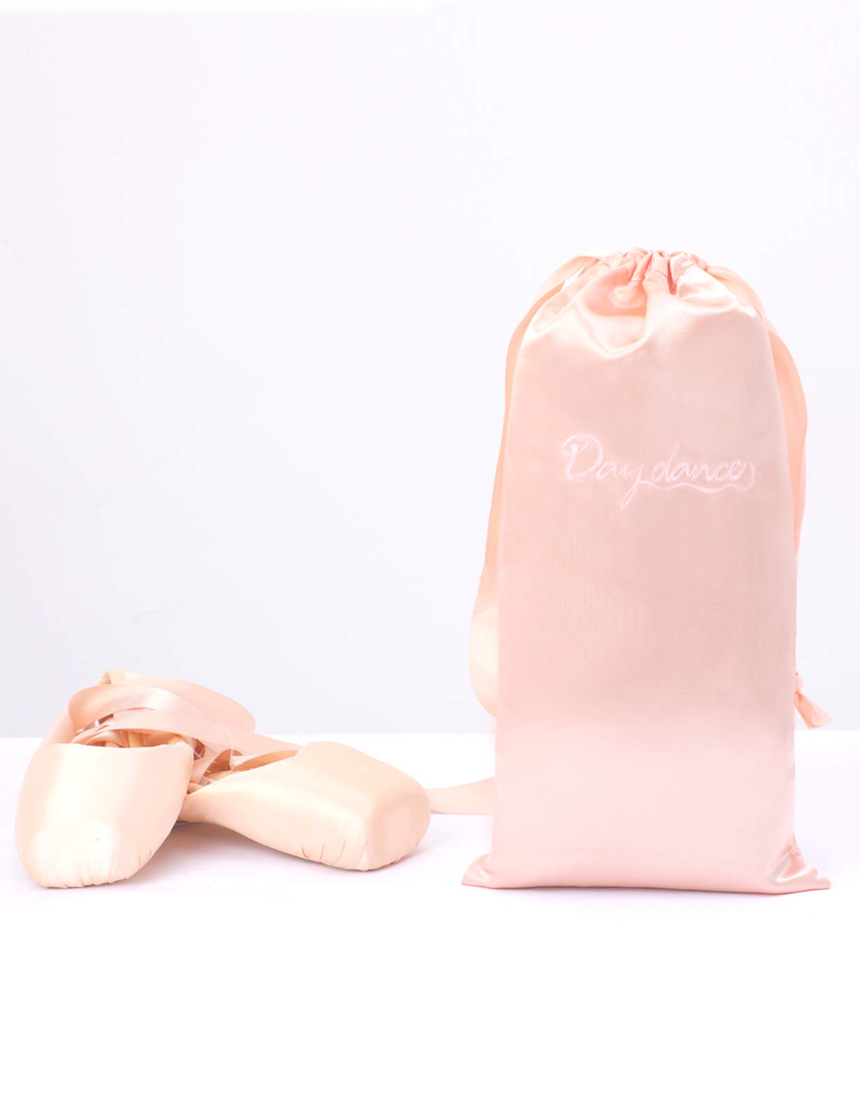Cuulrite Ballet Pointe Shoes Bag Satin Drawstring Dance Shoe Storage Bag Pink One Size