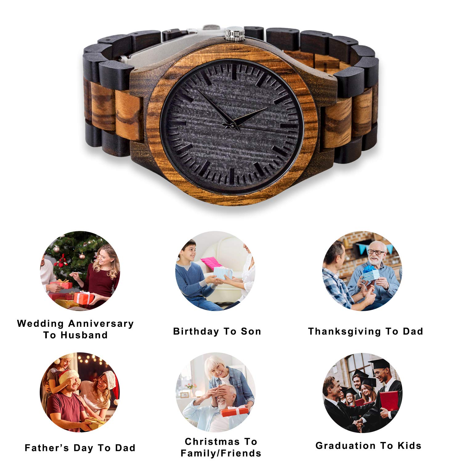 kullder Personalized Groomsmen Gifts for Wedding Engraved Watch for Best Man to Men Custom Wooden Watches for Men Personalized Groomsmen Gifts Ideas