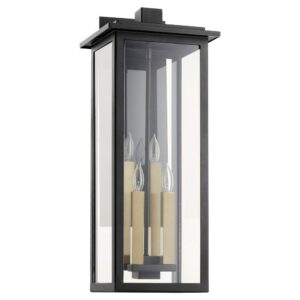 quorum 7127-4-69 transitional four light lantern from westerly collection in black finish,