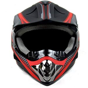 TRIPERSON Dirt Bike Off-Road Motocross ATV Motorcycle Helmet for Men Women,Professional Competition Helmet DOT Certified (Red, X-Large)