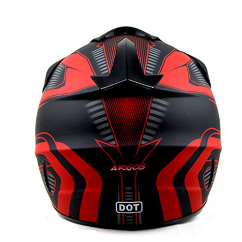 TRIPERSON Dirt Bike Off-Road Motocross ATV Motorcycle Helmet for Men Women,Professional Competition Helmet DOT Certified (Red, X-Large)