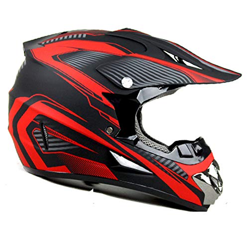 TRIPERSON Dirt Bike Off-Road Motocross ATV Motorcycle Helmet for Men Women,Professional Competition Helmet DOT Certified (Red, X-Large)