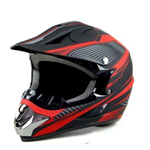 TRIPERSON Dirt Bike Off-Road Motocross ATV Motorcycle Helmet for Men Women,Professional Competition Helmet DOT Certified (Red, X-Large)