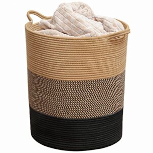 zlg cotton rope basket 14.15x18.1x15.94inch baby laundry basket toy storage basket large baskets for blankets
