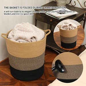 ZLG Cotton Rope Basket 14.15x18.1x15.94Inch Baby Laundry Basket Toy Storage Basket large baskets for blankets