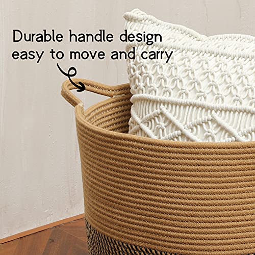 ZLG Cotton Rope Basket 14.15x18.1x15.94Inch Baby Laundry Basket Toy Storage Basket large baskets for blankets