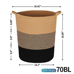 ZLG Cotton Rope Basket 14.15x18.1x15.94Inch Baby Laundry Basket Toy Storage Basket large baskets for blankets