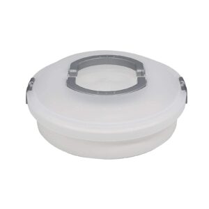 FEOOWV 10 Inch Portable Pie Carrier with Lid and Tray 3-In-1 Round Cupcake Container Egg Holder Muffin Tart Cookie Keeper Food (Grey)