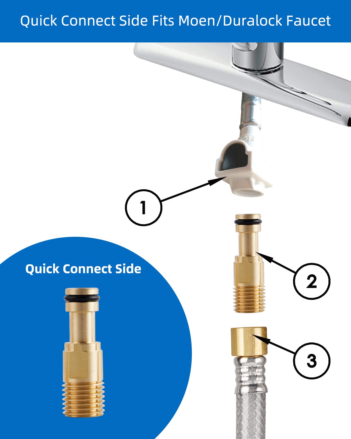 Kitchen Sink Side Sprayer with Quick Side Connector Compatible with Moen Faucet Sprayer Replacement, Kitchen Sink Faucet Sprayer Attachment with Water Hose/Holder, Oil Rubbed Bronze