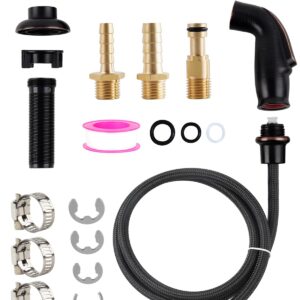 Kitchen Sink Side Sprayer with Quick Side Connector Compatible with Moen Faucet Sprayer Replacement, Kitchen Sink Faucet Sprayer Attachment with Water Hose/Holder, Oil Rubbed Bronze