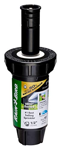 Rain Bird 1802HDSPRS Pressure Regulating (PRS) Professional Dual Spray Pop-Up Sprinkler, 180° Half Circle Pattern, 8' - 15' Spray Distance, 2" Pop-up Height