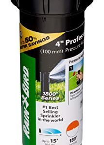 Rain Bird 1804HDSP25 Pressure Regulating (PRS) Professional Dual Spray Pop-Up Sprinkler, 180° Half Circle Pattern, 8' - 15' Spray Distance, 4" Pop-up Height