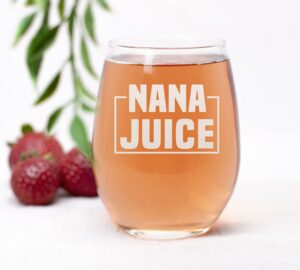 neenonex nana juice stemless wine glass - funny birthday mothers day gift