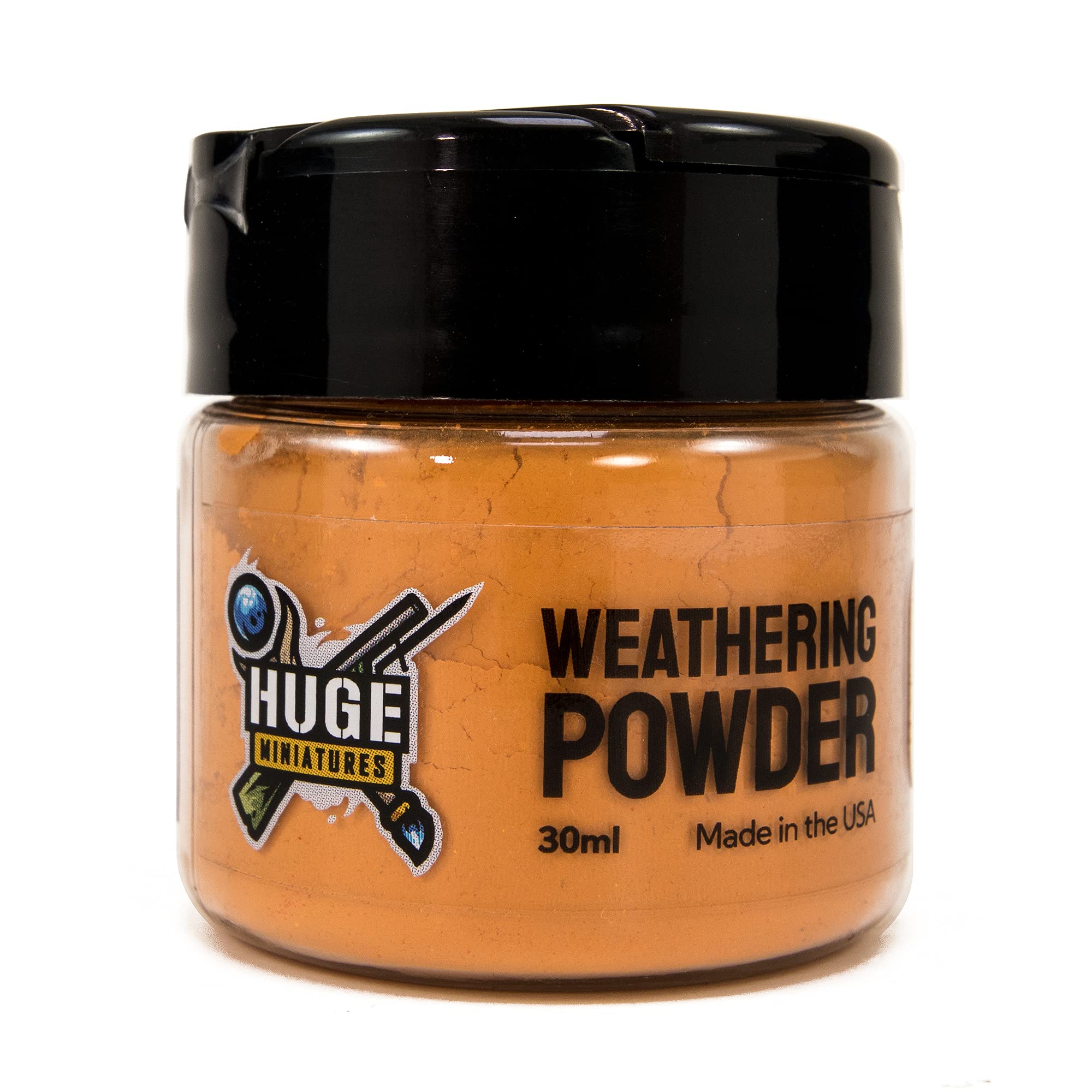 Huge Miniatures Weathering Powder, Orange Rust Pigment for Model Terrain Scenery and Vehicles by Huge Minis - 30ml Flip-Top Container