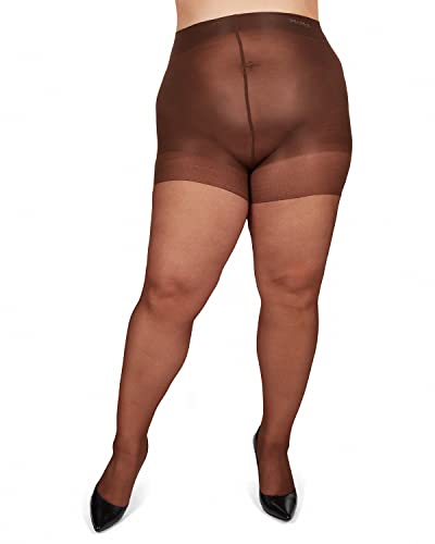 MeMoi Plus Size Curvy Silky Sheer Control Top Pantyhose City Beige 7X