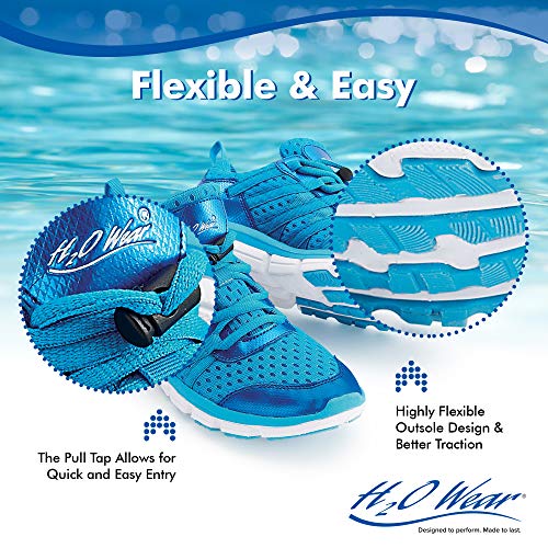 H2O Wear Aqua Vibe Women’s Water Aerobics Shoe/Water Sneaker Size Ladies Size 8 Marine Blue