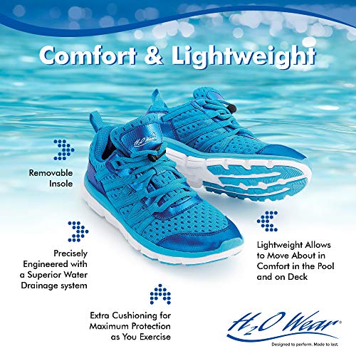 H2O Wear Aqua Vibe Women’s Water Aerobics Shoe/Water Sneaker Size Ladies Size 8 Marine Blue