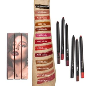 MAEPEOR Matte Lipliner and Eyeliner Kit 3 PCS Smoothly Creamy Lipliner and Eyeliner Pen Set for Daily Wear (3PCS Kit 2)