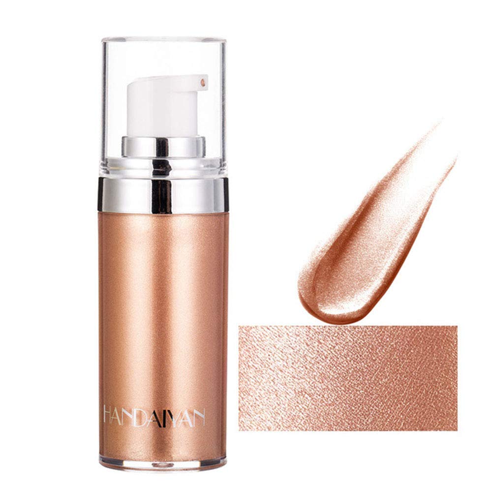 MIESCHER Body Face Luminizer Highlighter Cream Spray Liquid Bronzer Illuminator Glow Glistening Makeup Foundation Cheekbone & Blush Liquid Highlighter Bronzer Smooth Shimmer Glow Makeup(#2 Rose Gold)