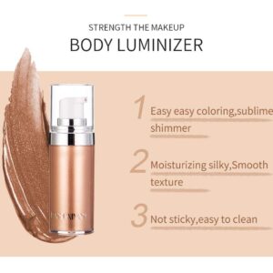 MIESCHER Body Face Luminizer Highlighter Cream Spray Liquid Bronzer Illuminator Glow Glistening Makeup Foundation Cheekbone & Blush Liquid Highlighter Bronzer Smooth Shimmer Glow Makeup(#2 Rose Gold)