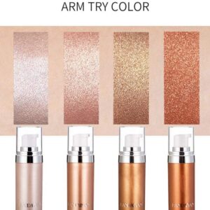 MIESCHER Body Face Luminizer Highlighter Cream Spray Liquid Bronzer Illuminator Glow Glistening Makeup Foundation Cheekbone & Blush Liquid Highlighter Bronzer Smooth Shimmer Glow Makeup(#2 Rose Gold)