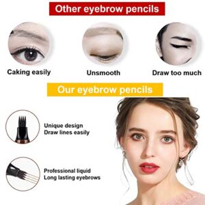 3PCS Dark Brown Eyebrow Pen - Waterproof Microblading Eyebrow Pen,Long Lasting,Easily Create Natural Eyebrow Makeup