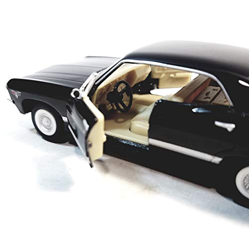 Kinsmart Jet Black 1967 Chevy Impala 4 Door Hardtop 1/43 O Scale Diecast Car