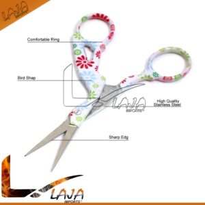 LAJA Imports 4 Pairs 3.6" Stainless Steel Sharp Tip Stork Scissors Crane Design Sewing Scissors DIY Tools Dressmaker Shears Scissors for Embroidery Craft Needle Work Art Work & Everyday Use (Style 3)