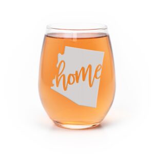 arizona state stemless wine glass - arizona gift, arizona wine glass, arizona fan gift