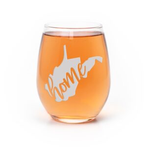 west virginia state stemless wine glass - west virginia gift, west virginia wine glass, west virginia fan gift