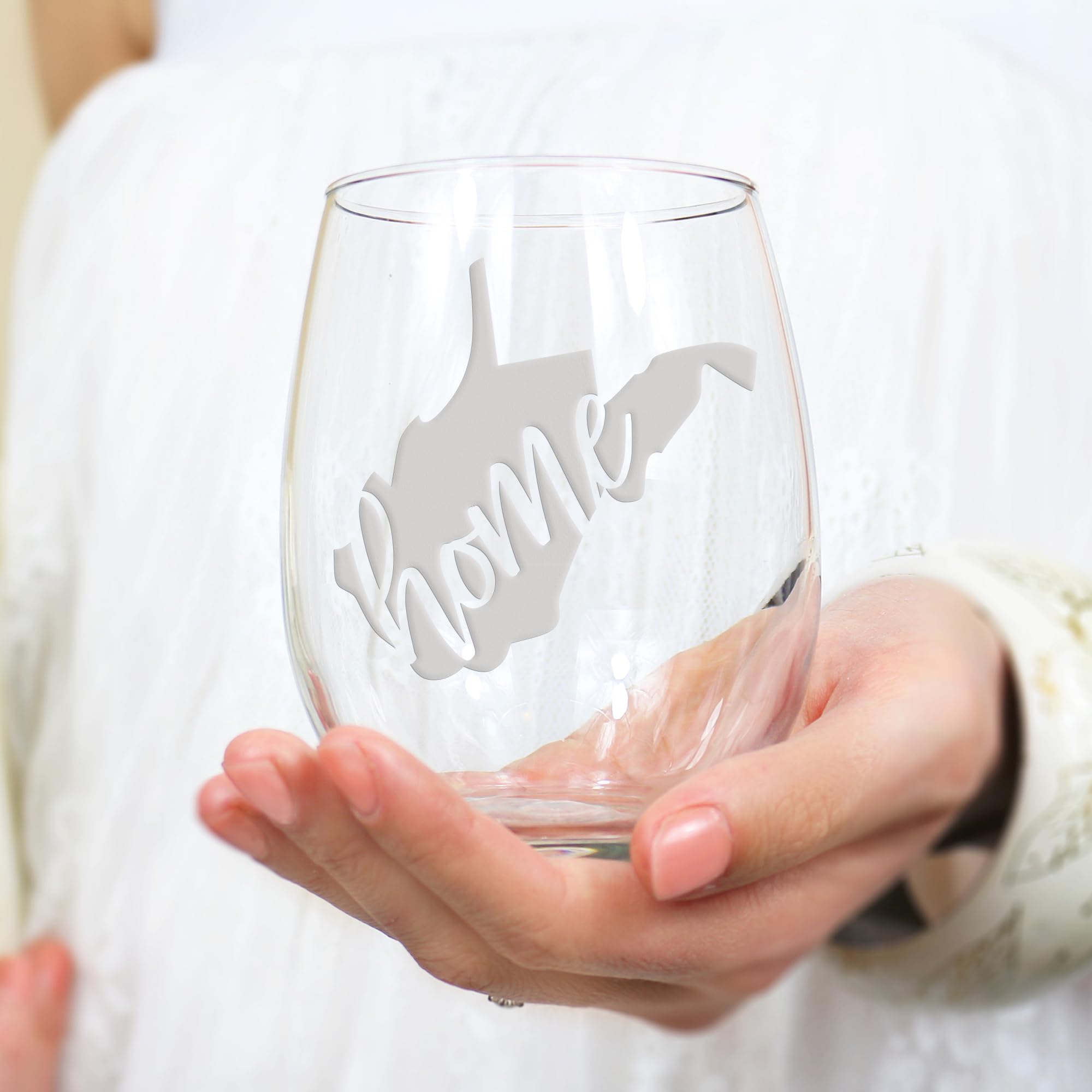 West Virginia State Stemless Wine Glass - West Virginia Gift, West Virginia Wine Glass, West Virginia Fan Gift