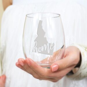Idaho State Stemless Wine Glass - Idaho Gift, Idaho Wine Glass, Idaho Fan Gift
