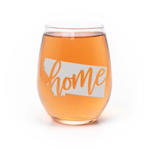 montana state stemless wine glass - montana gift, montana wine glass, montana fan gift