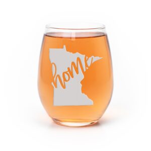 minnesota state stemless wine glass - minnesota gift, minnesota wine glass, minnesota fan gift