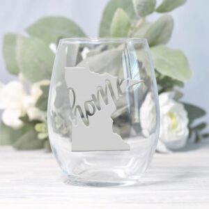 Minnesota State Stemless Wine Glass - Minnesota Gift, Minnesota Wine Glass, Minnesota Fan Gift
