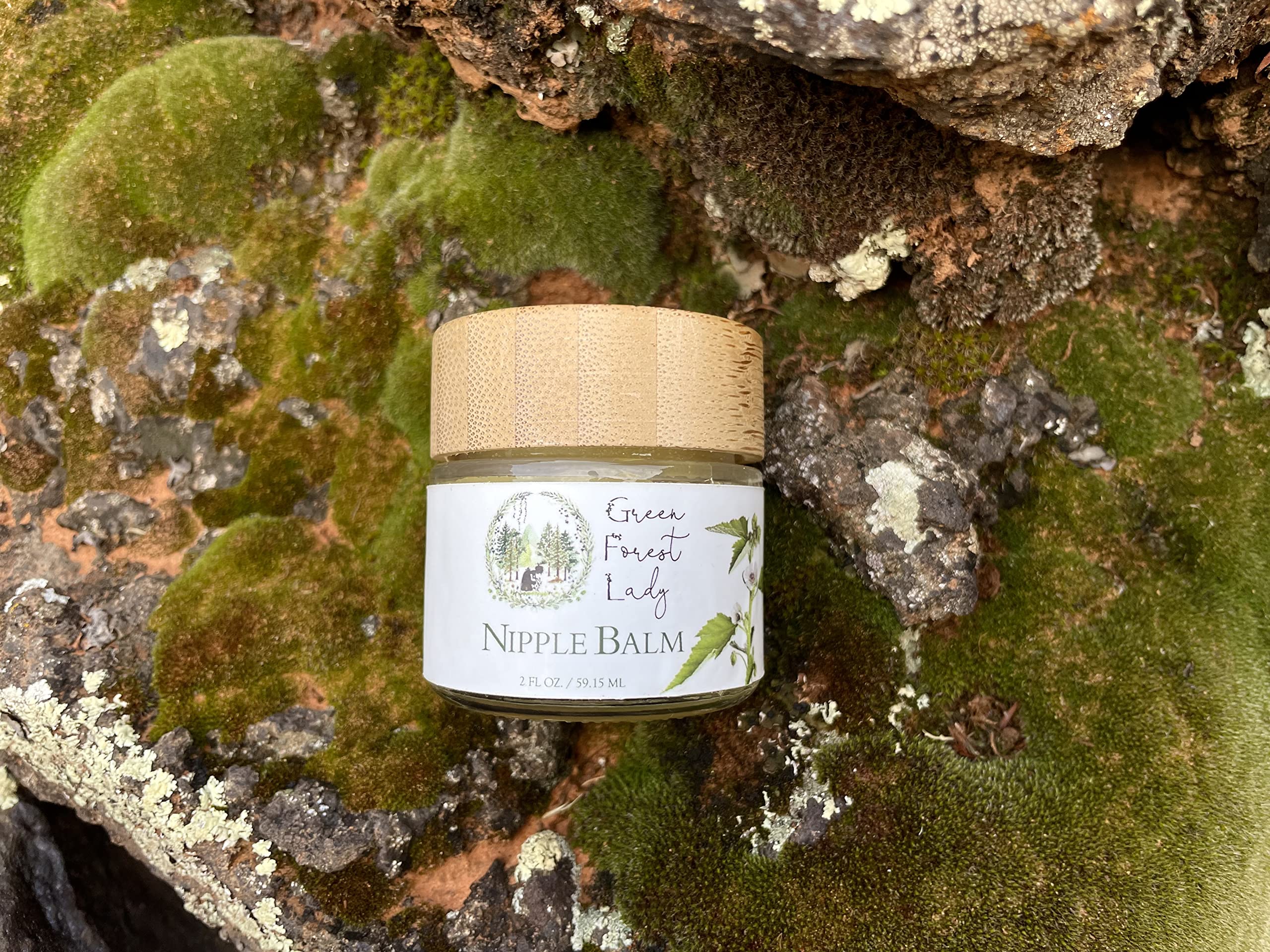 Green Forest Lady Organic Nipple Balm | Breast Feeding Essentials | Lanolin-Free, Gluten-Free | Relieves Soreness, Dryness, Cracking | Nursing Balm | Provides Protective Layer - 2 FL. OZ.