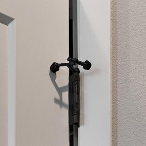 Hinge Pin Door Stop Wall Protector with Rubber Tip, Design House Matte Black Adjustable Door Stoppers, 5-Pack, 189050