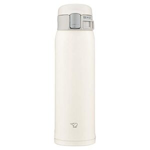 zojirushi sm-sf48-wm water bottle, direct drinking, one-touch opening, stainless steel mug, 16.9 fl oz (480 ml), pale white