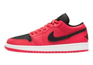 nike women's air jordan 1 low unc basketball shoe, siren red/black-white, 11